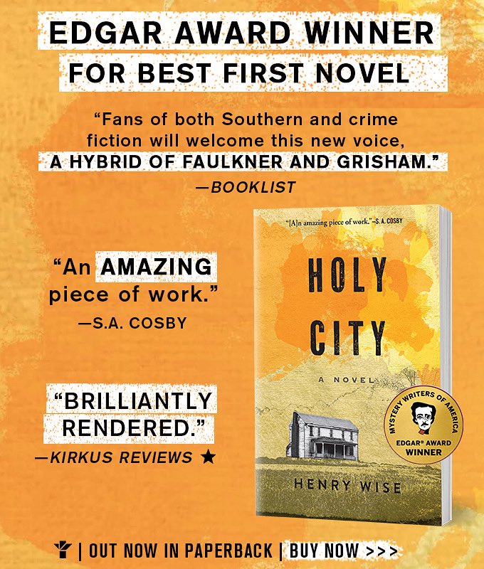 As of June 10, HOLY CITY is out in paperback. Get a 15% discount by using promo code HOLYCITY at bookshop.org/p/books/holy-c…
Thanks y’all!