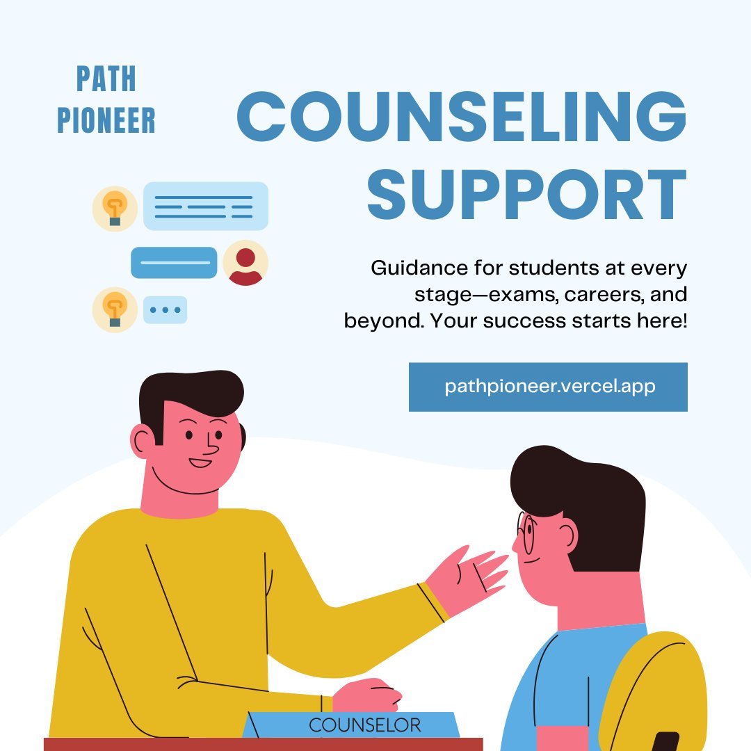 ShashankVimal21's tweet photo. Path Pioneer—guiding students to success at every stage! From exams to career planning, we've got you covered. Start shaping your future today! Successfully counseled over 250+ students. #jeeadvanced2025 #UPSCPrelims2025 #student #CollegeStudent #school
https://t.co/oZKRap8AUk https://t.co/5pJDTDmcof