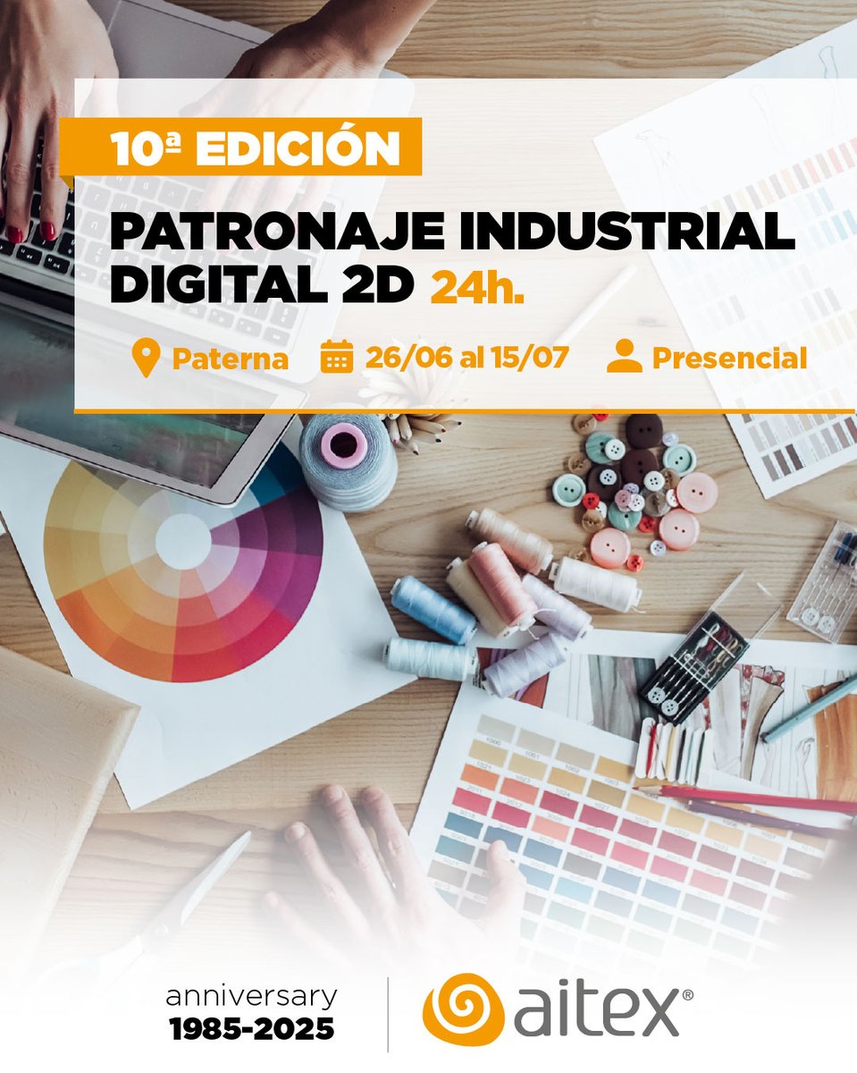 📷¡ÚLTIMOS DÍAS! Aprende a realizar patrones usando patronaje digital con esta acción formativa de #AITEX.

Este software permiten el crear bases de datos de patrones, aplicar transformaciones rápidas y efectivas a los mismos.

Inscripciones: aitex.es/.../curso-patr…