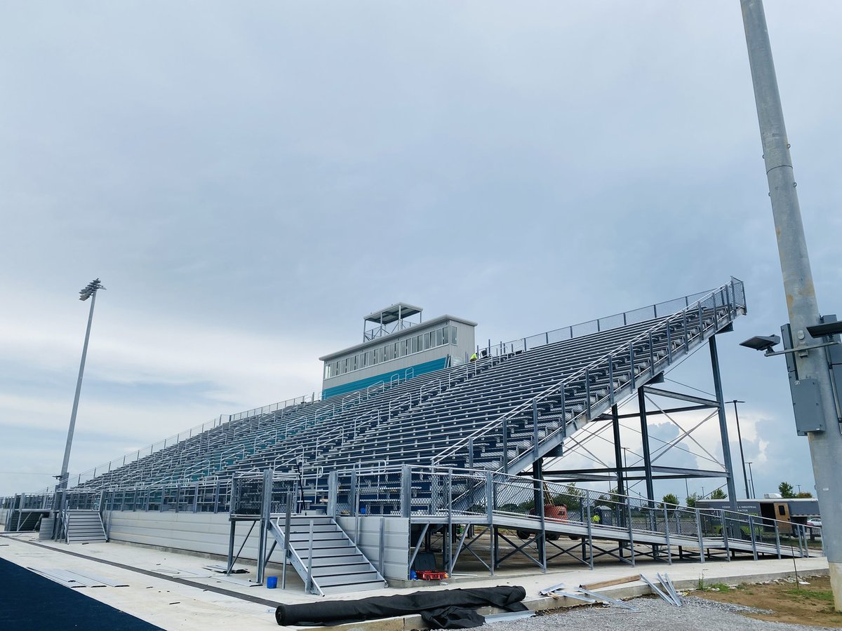 ConstructionARL's tweet photo. Spring football is underway and we are so excited to share this update of the
grandstands and press box at Southside High School located in Youngsville, La!  This will be a welcome addition for all shark fans and we look forward to sharing the finished product!
Stay tuned! https://t.co/VnEdu7DiCa