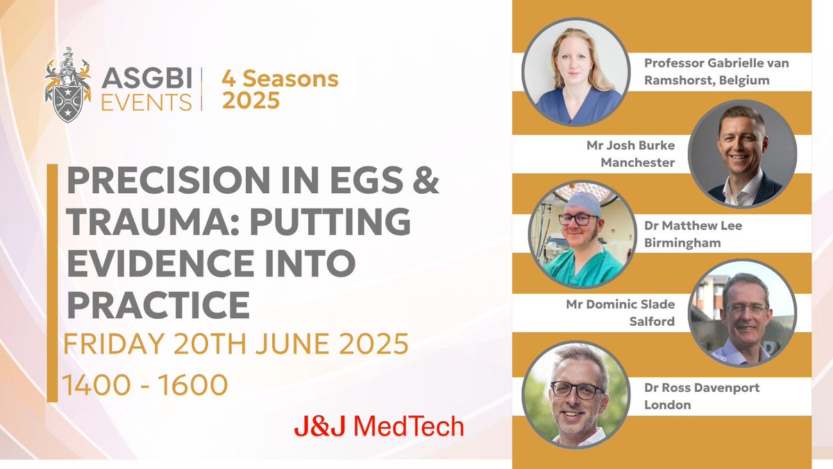 Really excited to chair this webinar. A brilliant set of speakers discussing how we translate evidence in to real life practice.

Open abdomen, small bite closure, resuscitation and using LA for abscess management all have significant evidence to support - so why don't we do it?