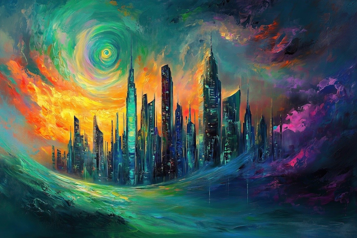 VERDANT SKYLINE RHAPSODY - oil painting on canvas by Leonid Afremov Gallery afremov.com/verdant-skylin…