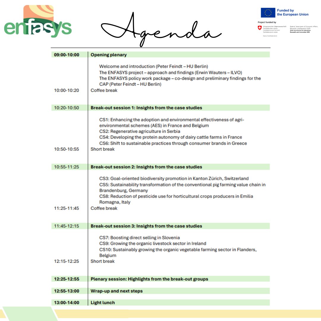 📣 𝗥𝗲𝗺𝗶𝗻𝗱𝗲𝗿: 𝗘𝗡𝗙𝗔𝗦𝗬𝗦 𝘀𝗰𝗶𝗲𝗻𝗰𝗲-𝗽𝗼𝗹𝗶𝗰𝘆 𝘄𝗼𝗿𝗸𝘀𝗵𝗼𝗽! 🌍

Registration is still open – don’t miss the chance to be part of this key discussion on the future of sustainable farming policy in Europe.

form.jotform.com/251182942561053