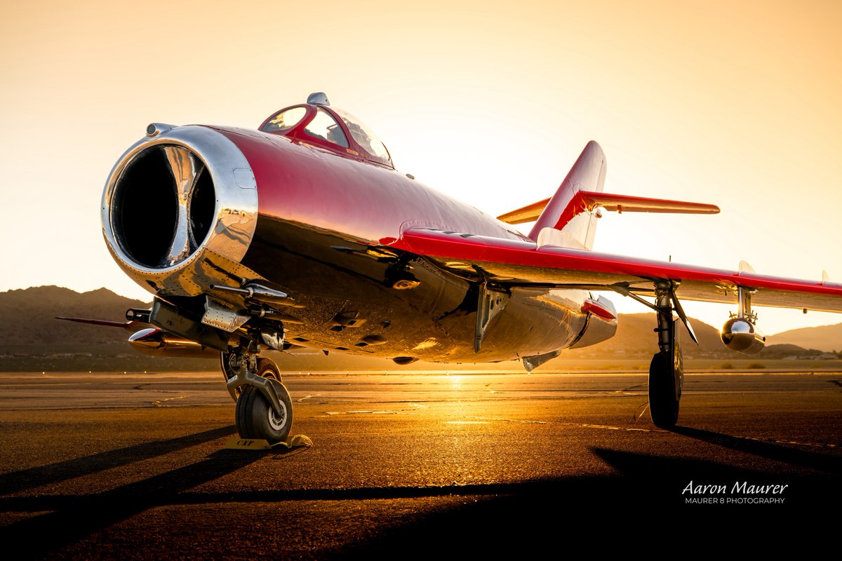maurer8photo's tweet photo. High Alpha Airshows at the Apple Valley Airshow.  What a fantastic MiG-17 and show!  One of the highlights was the sunrise photography opportunity. 

#mig17 https://t.co/CgdwHh3TMt
