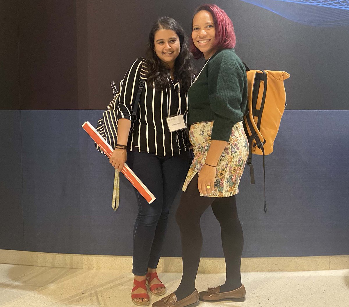 A snapshot of IC PhD candidate Niharika Mathur (L) and PhD student Jasmine Foriest (R) at the Human-Computer Interaction Consortium (HCIC) in Wisconsin.