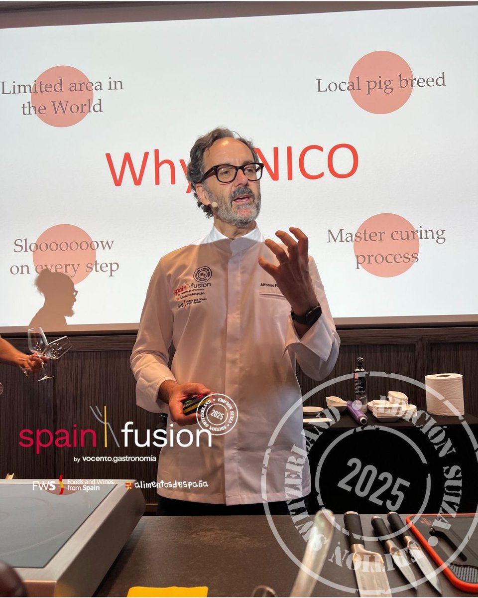 madrid fusion (@madridfusion) on Twitter photo "El cerdo ibérico es un producto de lujo tan exclusivo como la ternera de Kobe. Sólo se da en algunas zonas de la Península Ibérica". Alfonso Fernández y el Master of Wine Fernando Mora maridan ibéricos con tintos españoles en #spainfusion #zurich #spainfoodnation <a href="/FoodWineSpain/">FoodWineSpain</a> "El cerdo ibérico es un producto de lujo tan exclusivo como la ternera de Kobe. Sólo se da en algunas zonas de la Península Ibérica". Alfonso Fernández y el Master of Wine Fernando Mora maridan ibéricos con tintos españoles en #spainfusion #zurich #spainfoodnation <a href="/FoodWineSpain/">FoodWineSpain</a>