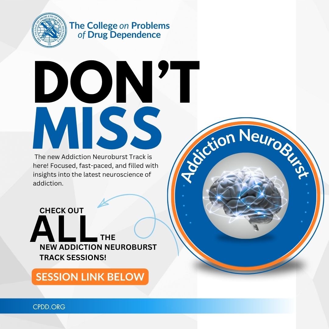 The new Addiction Neuroburst Track is here! Focused, fast-paced, and filled with insights into the latest neuroscience of addiction. Don’t miss these dynamic sessions throughout #CPDD2025! Agenda planner: cpdd.societyconference.com/conf/#sessions…