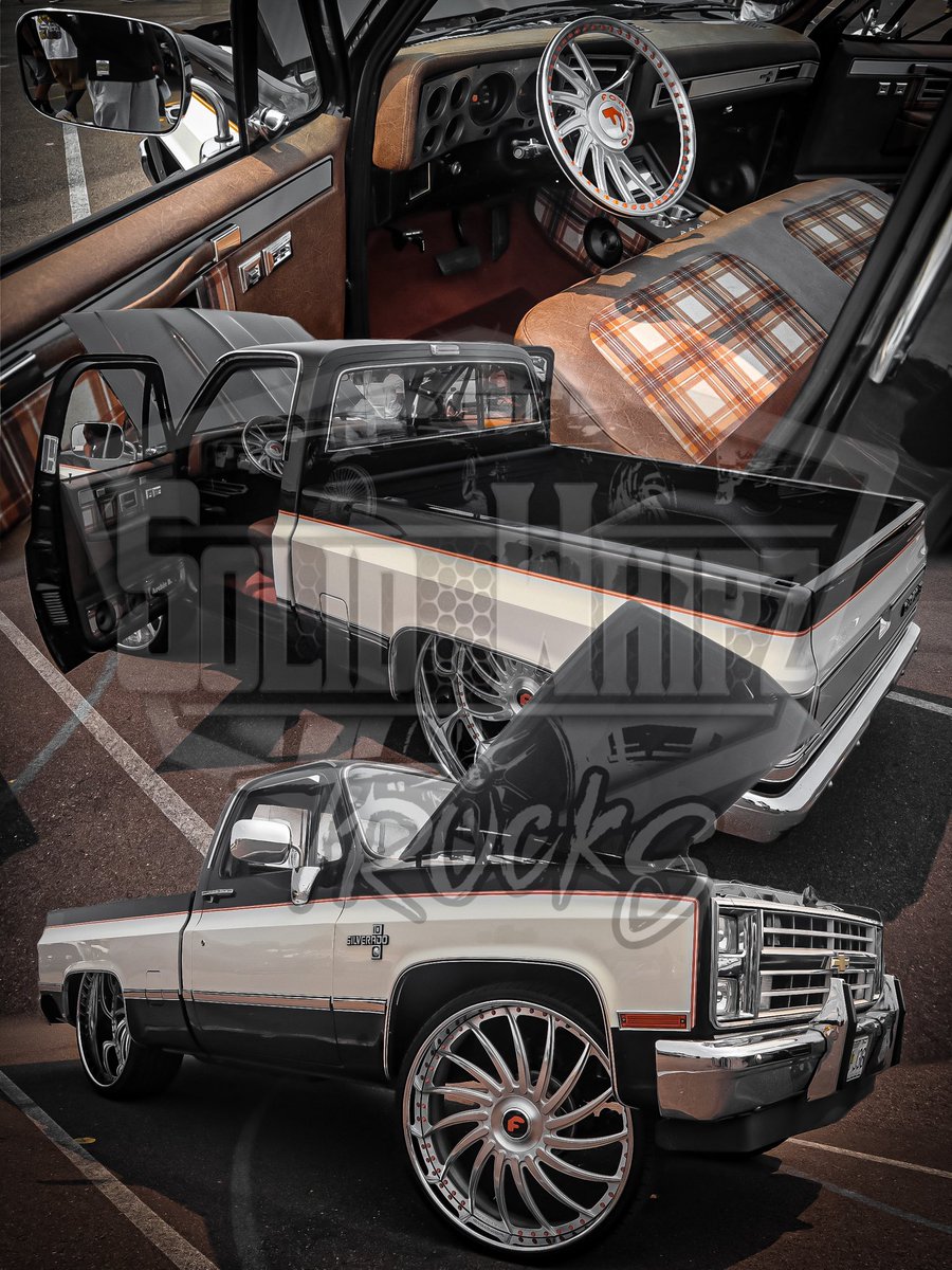 SolidWhipz's tweet photo. @trael_1986 Square body Silverado ‘Archie’ on a set of 30-inch @forgiato @wheels running a 30x13 rear with 9-inch lips and a matched billet style steering wheel
———
#SolidWhipzTrucks #CNCCarshow #Forgiato #Chevrolet #Silverado #ShortBed https://t.co/AVbgXnkKr2