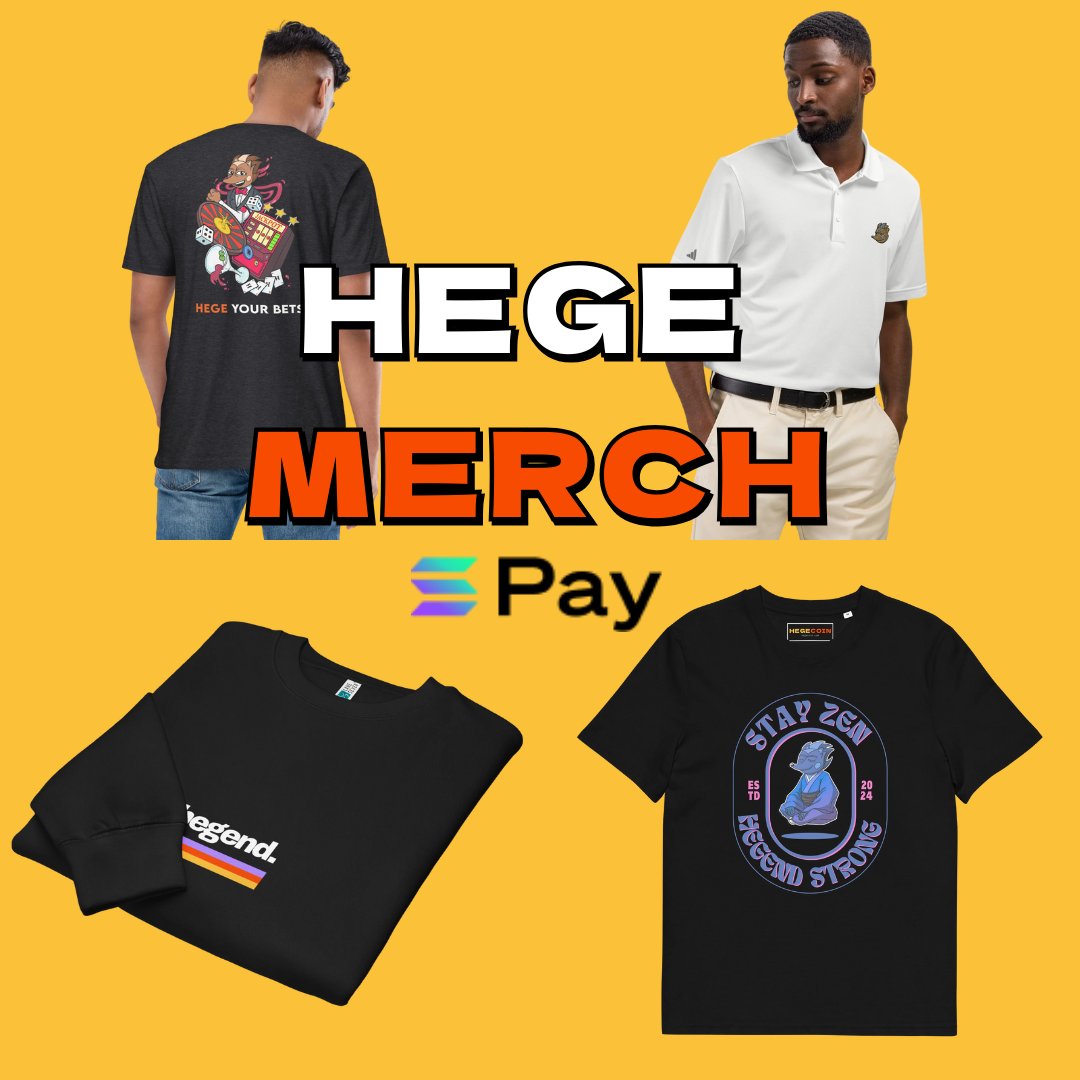 $HEGE is now on SolPay!

This means you can purchase from our new merch store using $HEGE!

Launch is this week! 

The timer is ticking... ⏲️ 

🛍️👉 shop.hegecoin.com