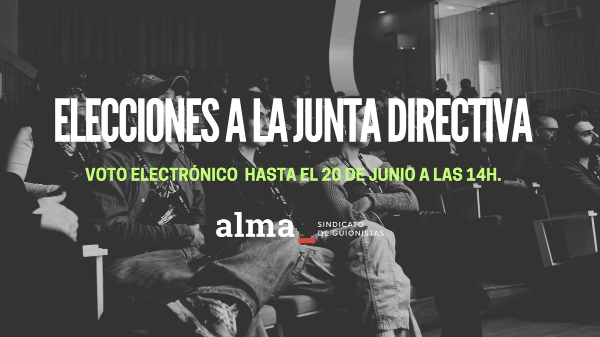 DAMA (@damautor) on Twitter photo Guionistas, este sábado el Sindicato <a href="/almaguionistas/">ALMA GUIONISTAS</a> celebra su Asamblea General, en la que se elegirá a la próxima Junta Directiva.
Toda la información sobre candidaturas, plazos y cómo votar, aquí 👇
sindicatoalma.es/elige-la-proxi… Guionistas, este sábado el Sindicato <a href="/almaguionistas/">ALMA GUIONISTAS</a> celebra su Asamblea General, en la que se elegirá a la próxima Junta Directiva.
Toda la información sobre candidaturas, plazos y cómo votar, aquí 👇
sindicatoalma.es/elige-la-proxi…