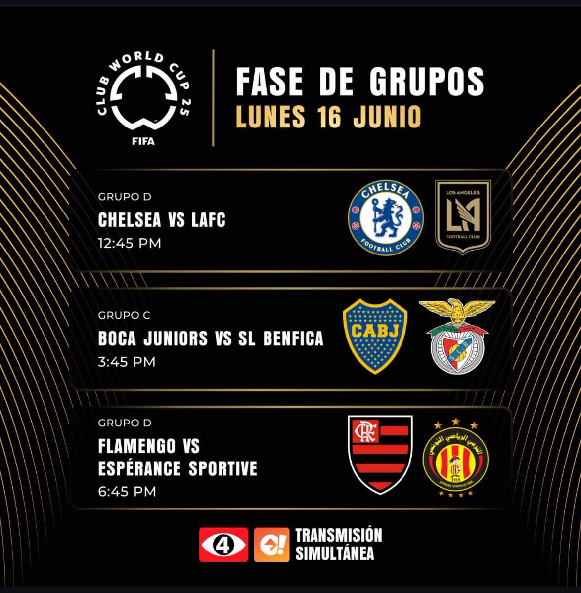 Fútbol todo el día por <a href="/Canal4TCS/">Canal 4.</a> 
Nos escuchamos en la noche.