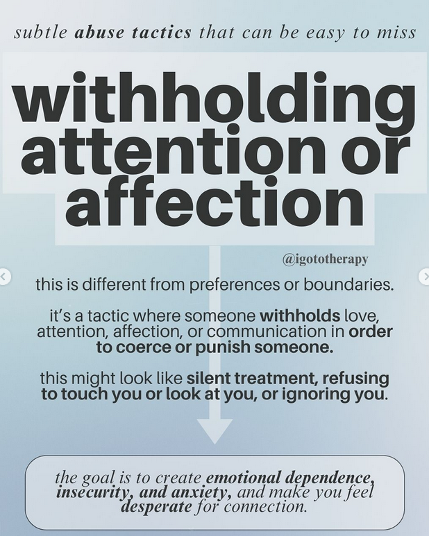 NarcissistBox's tweet image. #withholding #attention #affection #narcissisticbehavior #MondayMotivation #punish #coerce #desperate
