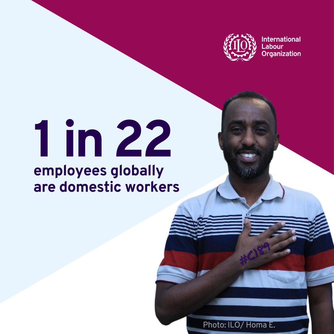 Today is #DomesticWorkersDay! 

Did you know that 1 in every 22 employees globally is a domestic worker? 

Join us in raising awareness to #RatifyC189, for rights, dignity, and protections!

🙌Take part in the social media challenge to show you care fully: ow.ly/OWi050Wa071
