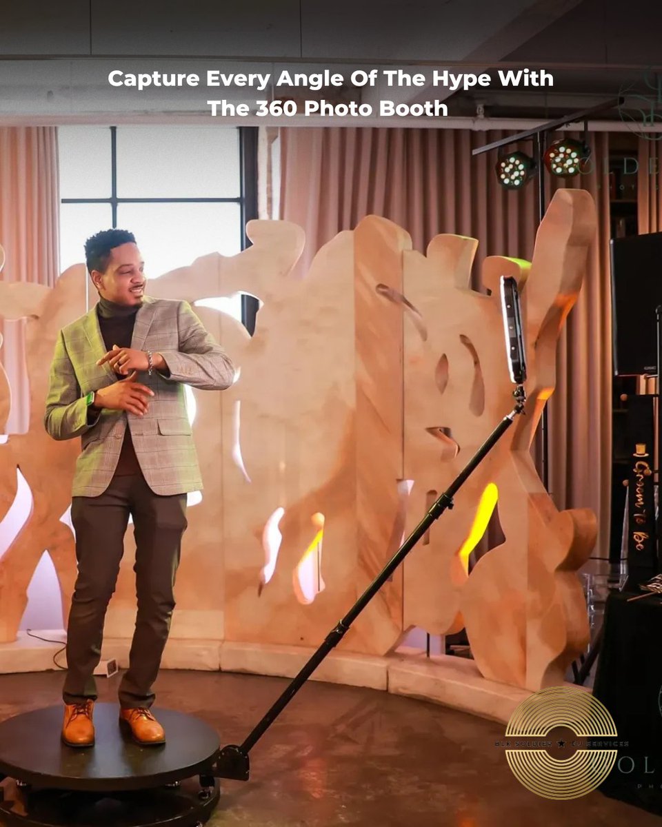 Elevate your event with our 360 Photo Booth! 🎵 Capture every angle of excitement and energy. Book now—dates fill fast! Your guests will be part of the action, not just spectators. 🔗 Discover more: blksoldier.com #360PhotoBoothFun #BLKSoldierDJ