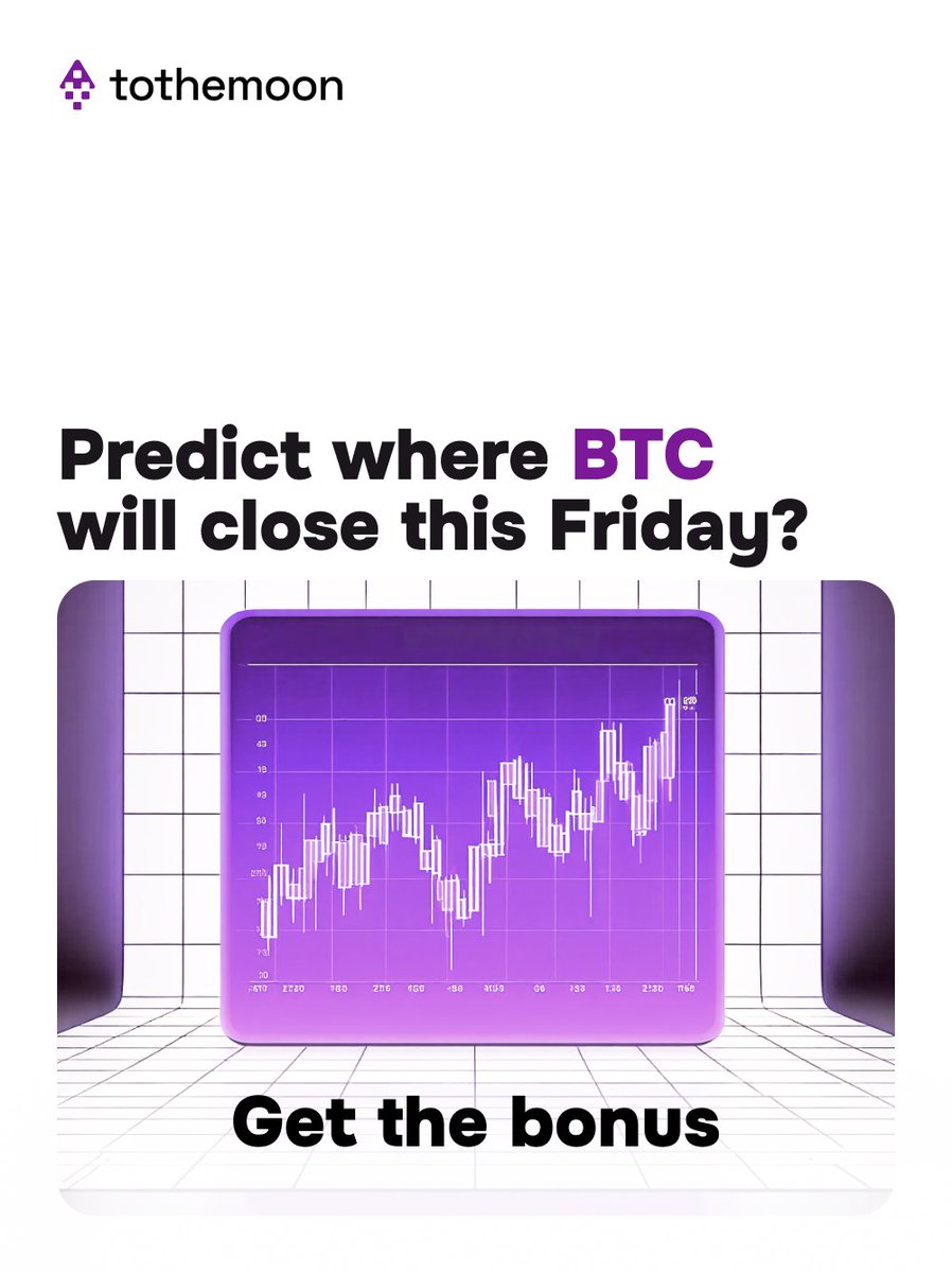 Predict where #Bitcoin will close this Friday and win! 

✅Follow <a href="/2themoon_global/">Tothemoon</a>  and RT this post
📲Download the Tothemoon app 
📈Comment your prediction for BTC/USDC pair 23:59 UTC under this post 

After the round, 5 lucky participants closest to the actual price will