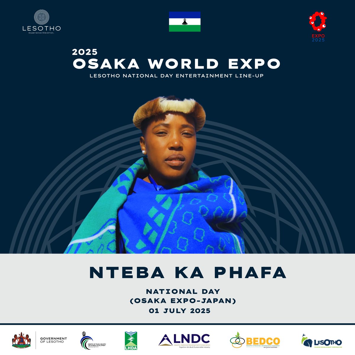 LesothoLs's tweet image. Just when you thought Lesotho National Day in Osaka was an all-male affair… think again!

Introducing one of our powerhouse headliners: #NtebaKaPhafa, one of the Queens of #Famo! With hits such as "Tsie Lala," "Marako a Jerico".