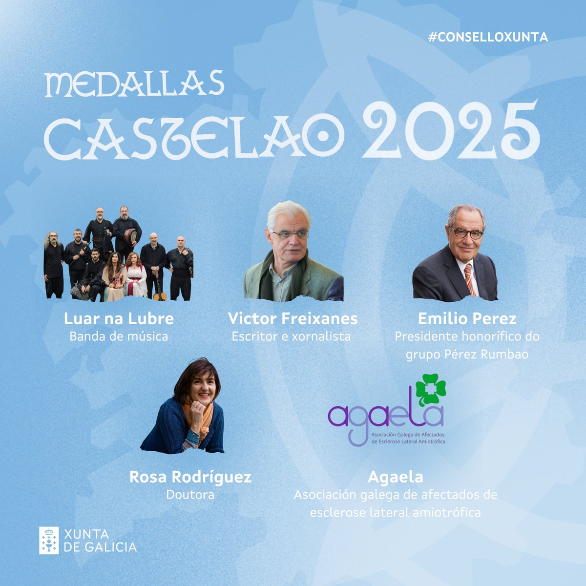 🎖️ As Medallas Castelao 2025 recoñecen o traballo e a dedicación de quen leva o nome de Galicia con orgullo máis alá das nosas fronteiras

📆 As distincións entregaranse o vindeiro 28 de xuño

#ConselloXunta