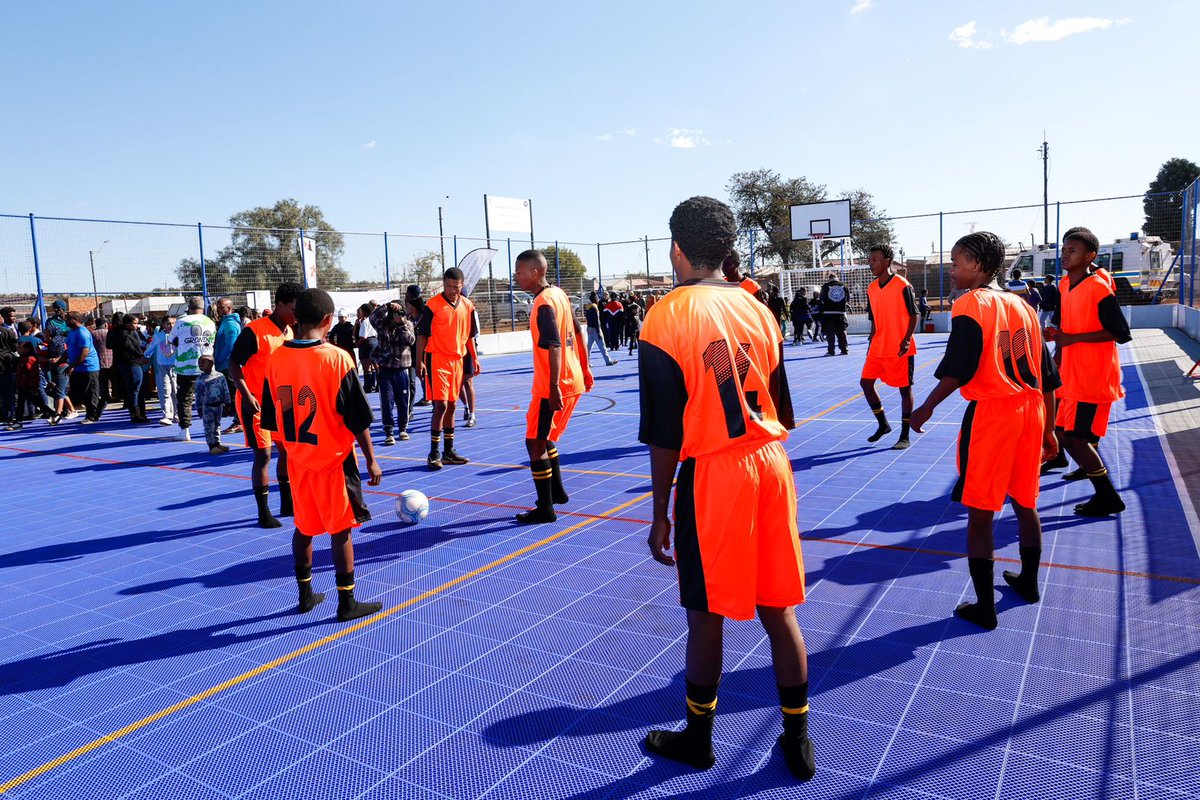 Earlier this morning, Deputy President Paul Mashatile led the official handover ceremony of the Multi-Purpose Sports Facility at Promosa Secondary School in Potchefstroom. The event also included the planting of trees and the unveiling of the project plaque.

Deputy President