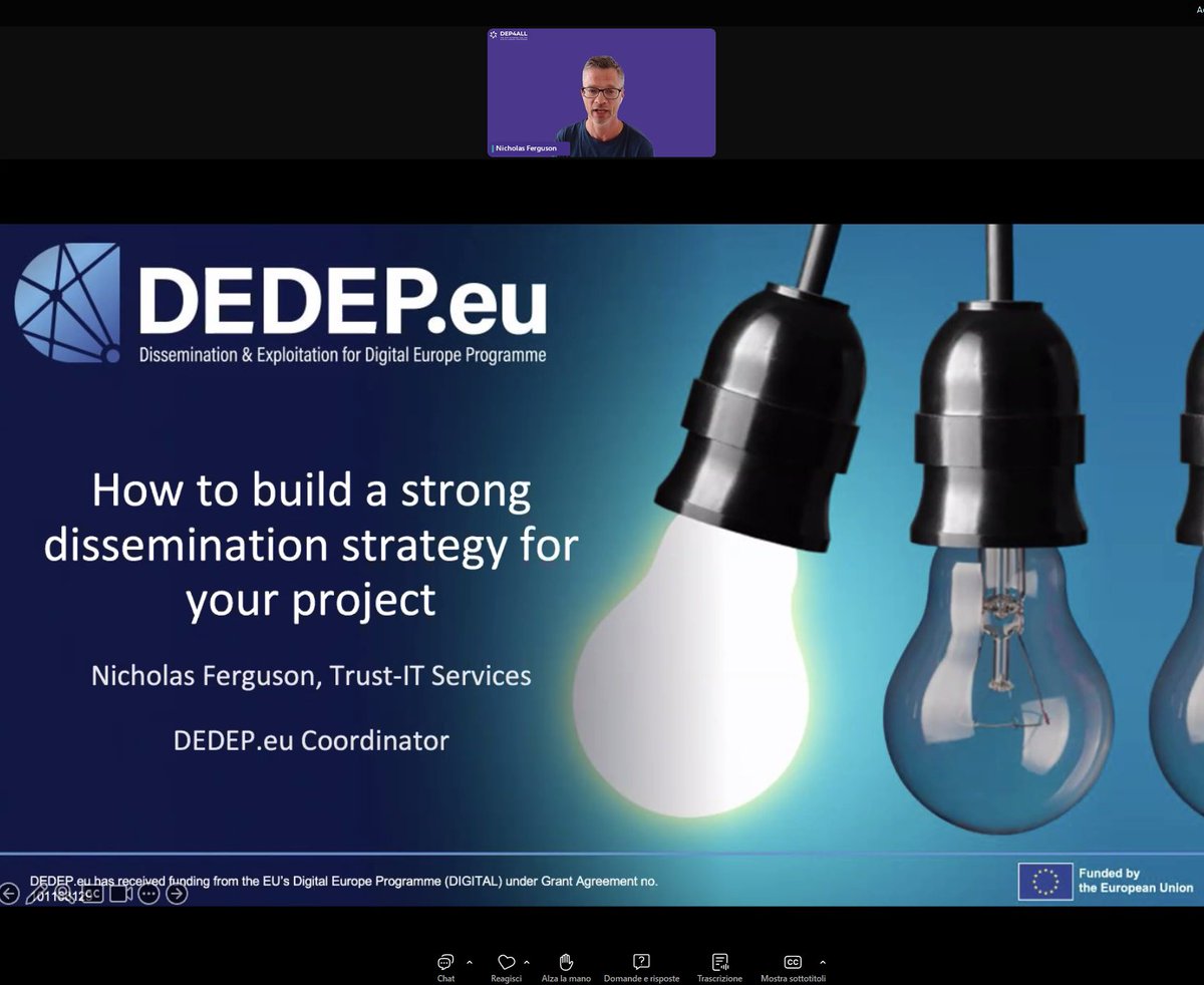 DEDEP_eu's tweet photo. 🔍How do you turn great ideas into great #DigitalEurope projects?
☀️At the #DEP4ALL's training session #DEDEP joined forces to spotlight one of the most underestimated elements of success: #dissemination
Check our inspiring stories & submit yous https://t.co/Cjb9zk1OGu
#Synergy https://t.co/FiP3UnfK7E