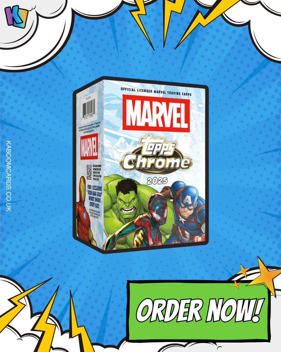 kaboomcardsuk's tweet photo. 🔥 MARVEL MADNESS ALERT! 🔥

Your favourite heroes just got seriously shiny. ✨ Order the NEW Topps Chrome Marvel 2025 boxes NOW!

👉  Order FAST before Thanos snaps ‘em away!

https://t.co/mrSEgFwFnb

https://t.co/5GQZ2DDnUE https://t.co/FhN4bIaANp