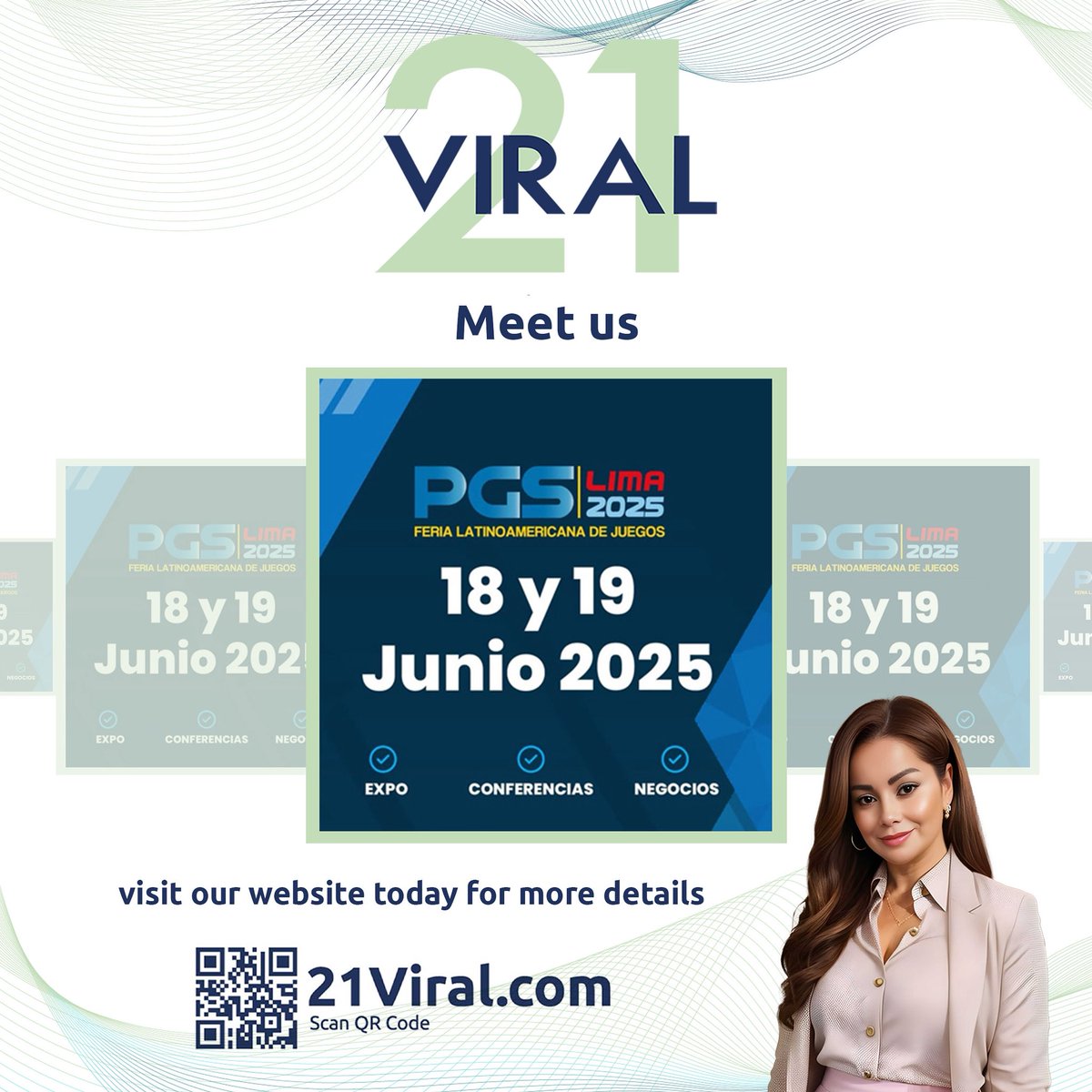 21VIRALCONNECT's tweet photo. Only a few days left for PGS LIMA 2025

Looking forward seeing you there and discuss how 21VIRAL can speedup your Game integration!!

#21viral #meetus
#gameaggregation
#innovation
#businesstogether
#gameintegration
#iGaming
#LatAm https://t.co/BEFAfb68jV