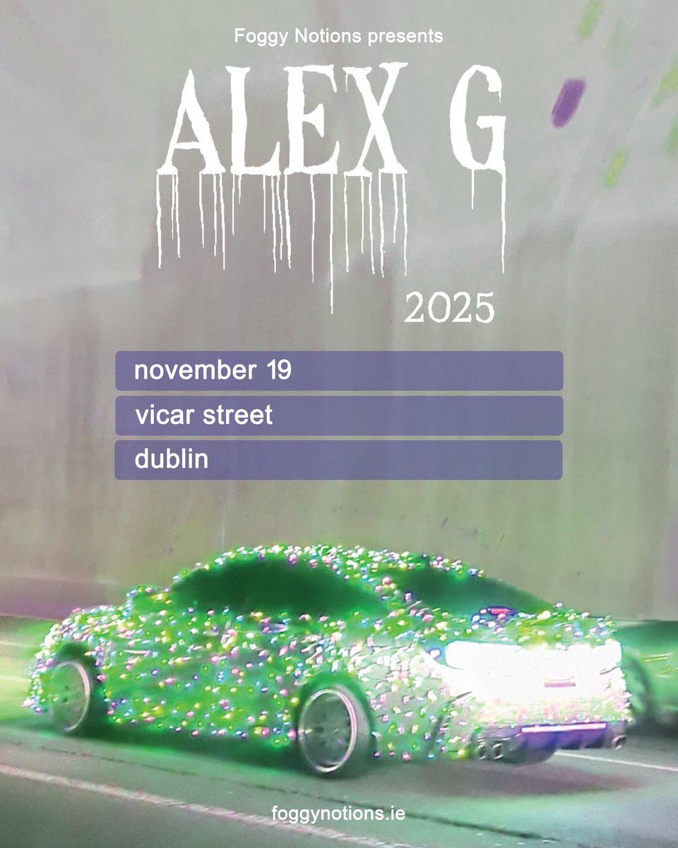 ★ ★ 𝗝𝗨𝗦𝗧 𝗔𝗡𝗡𝗢𝗨𝗡𝗖𝗘𝗗 ★ ★ 

✨ Join Alex Giannascoli, better known as Alex G (<a href="/SANDYalexg/">Alex G</a>), American musician, producer, and singer-songwriter making his debut on 19 November 2025! 🎶

🎫 Tickets on sale This Friday at 10AM