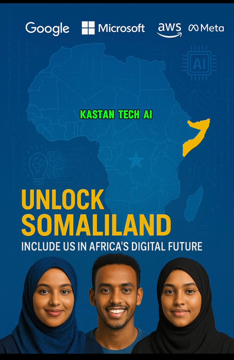 KastaYasmin's tweet photo. Somaliland is Africa’s best-kept digital secret.

It’s time for @GoogleAfrica, @MicrosoftAfrica, @MetaAI, @awscloud to include us.

📢 Join the call to #UnlockSomaliland and invest in youth, peace &amp; innovation.

#DigitalAfrica #AIforAll https://t.co/xYyLxfQLm9