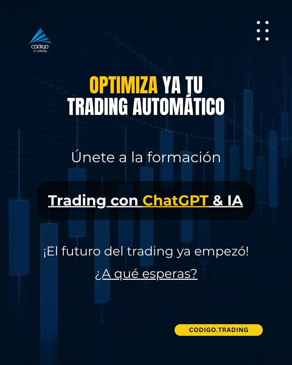 CodigoTrading's tweet image. 🚨 ¿Tu bot de trading está perdiendo dinero?

👉 codigo.trading/trading-chatgp…

⚠️Advertencia: El trading conlleva alto riesgo de pérdida de capital. La información es solo informativa.

#tradingautomatizado #inteligenciaartificial #botdetrading #tradingconia #inversionesinteligentes