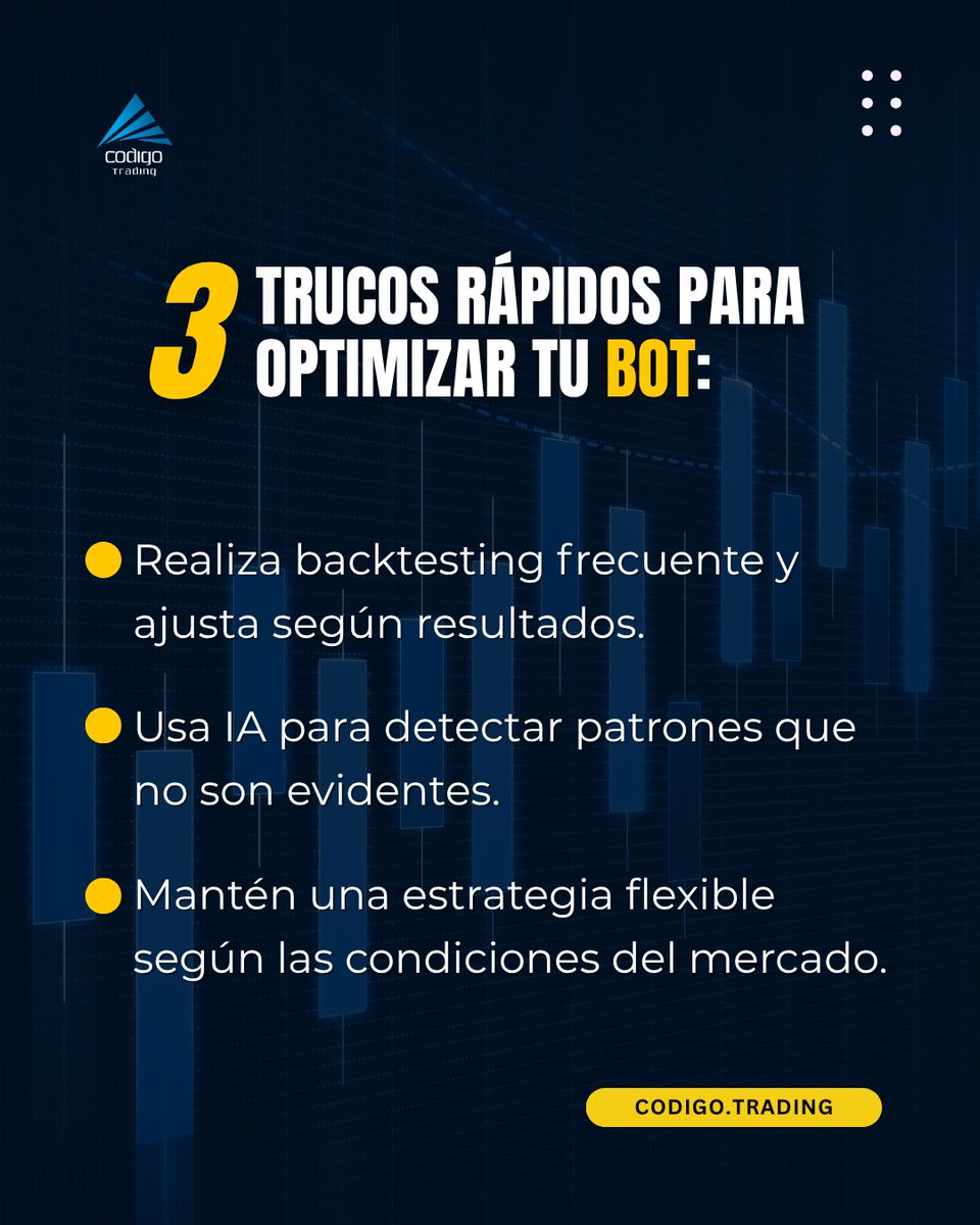 CodigoTrading's tweet image. 🚨 ¿Tu bot de trading está perdiendo dinero?

👉 codigo.trading/trading-chatgp…

⚠️Advertencia: El trading conlleva alto riesgo de pérdida de capital. La información es solo informativa.

#tradingautomatizado #inteligenciaartificial #botdetrading #tradingconia #inversionesinteligentes