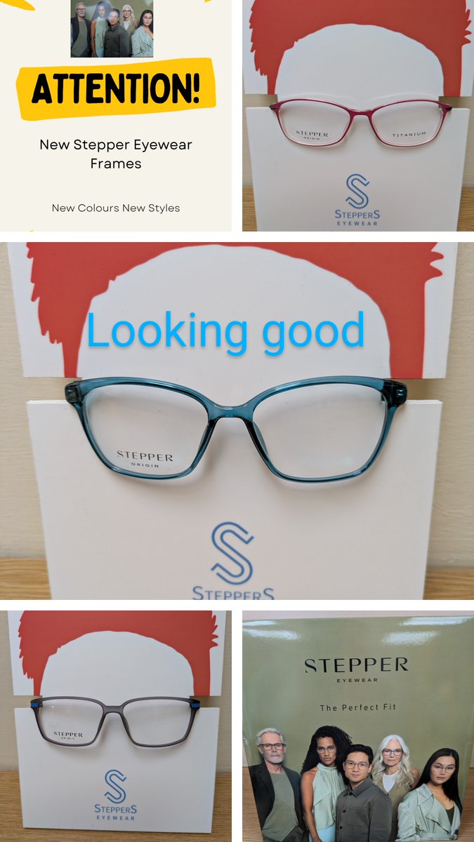 OpticiansWelly's tweet photo. Look at some of the new styles that have arrived from Stepper Eyewear. Come and see which one fits you perfectly💙 https://t.co/s4adQ1e3iV