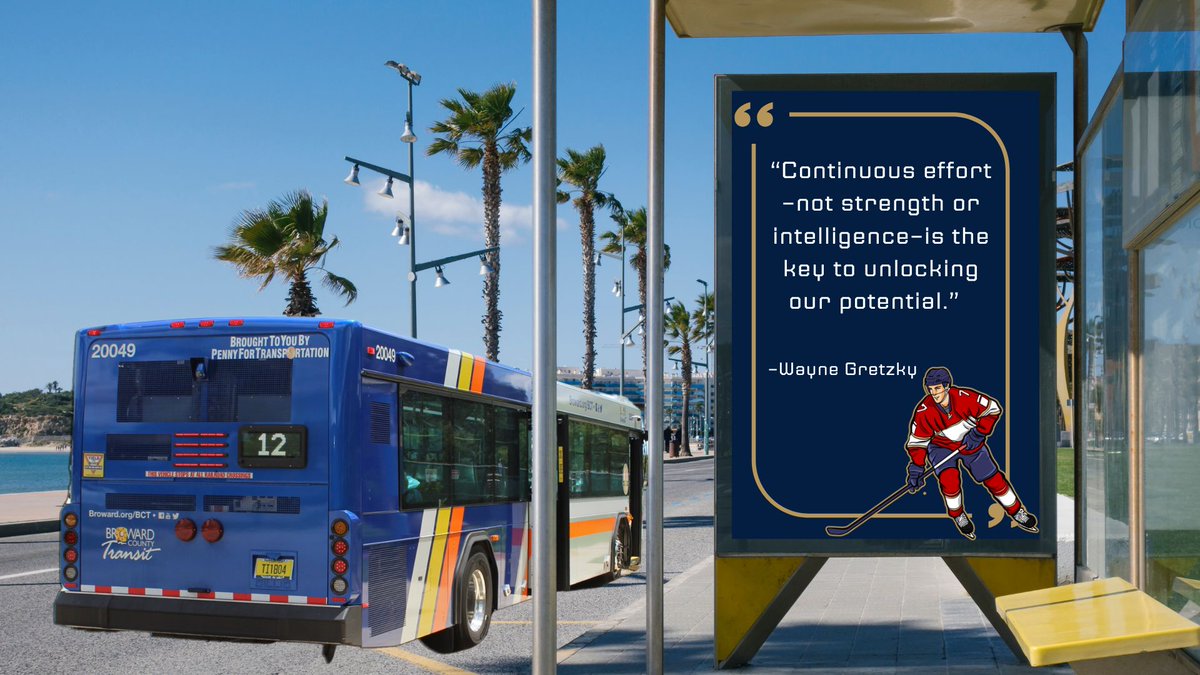 BrowardTransit's tweet image. “Continuous effort—not strength or intelligence—is the key to unlocking your potential.”  
—Wayne Gretzky.

#BCT #MondayMotivation 
#BrowardTransit #PublicTransportation #PublicTransport #PublicTransit #BrowardCountyTransit