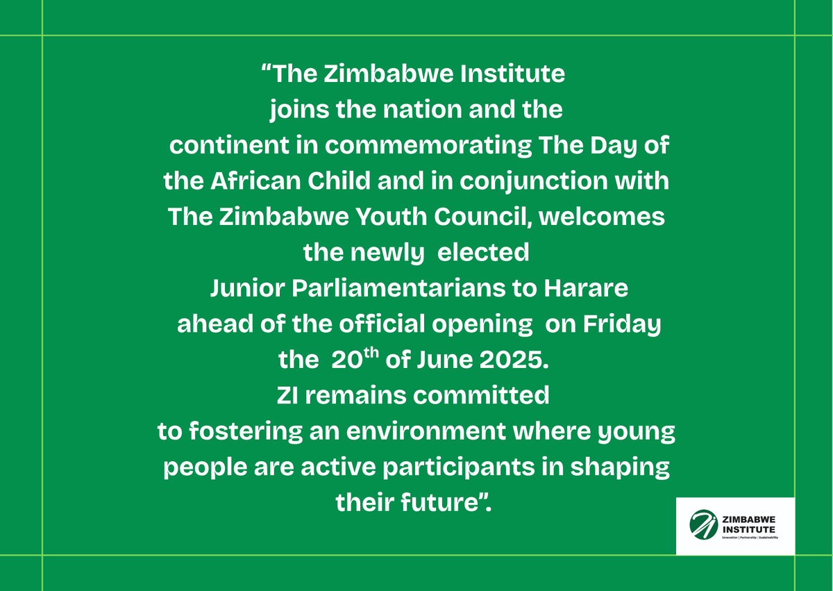 ZIMBABWE INSTITUTE (@zimbabwe_inst) on Twitter photo #DayOfTheAfricanChild <a href="/SwissEmbZim/">Embassy of Switzerland in Zimbabwe</a> <a href="/IrlEmbPretoria/">Irish Embassy Pretoria</a> <a href="/Palmecenter/">Olof Palme Internationella Center</a> <a href="/NorwayMFA/">Norway MFA</a> <a href="/zimyouthcouncil/">Zimbabwe Youth Council</a> <a href="/myedvt/">Min of Youth Empowerment, Dev and Voc Training</a> <a href="/ParliamentZim/">Parliament of Zimbabwe</a> <a href="/UNFPA_Zimbabwe/">UNFPA Zimbabwe</a> <a href="/UNICEF/">UNICEF</a> <a href="/euinzim/">EU Delegation to Zimbabwe πͺπΊ</a> <a href="/mpslswzim/">Ministry of Public Service Labour & Social Welfare</a> <a href="/MoJLPA/">Ministry of Justice, Legal & Parliamentary Affairs</a> <a href="/MOTHI_ZIMBABWE/">Min of Tourism and Hospitality Industry Zimbabwe</a> <a href="/ZNFPCOfficial/">Zimbabwe National Family Planning Council</a> #DayOfTheAfricanChild <a href="/SwissEmbZim/">Embassy of Switzerland in Zimbabwe</a> <a href="/IrlEmbPretoria/">Irish Embassy Pretoria</a> <a href="/Palmecenter/">Olof Palme Internationella Center</a> <a href="/NorwayMFA/">Norway MFA</a> <a href="/zimyouthcouncil/">Zimbabwe Youth Council</a> <a href="/myedvt/">Min of Youth Empowerment, Dev and Voc Training</a> <a href="/ParliamentZim/">Parliament of Zimbabwe</a> <a href="/UNFPA_Zimbabwe/">UNFPA Zimbabwe</a> <a href="/UNICEF/">UNICEF</a> <a href="/euinzim/">EU Delegation to Zimbabwe πͺπΊ</a> <a href="/mpslswzim/">Ministry of Public Service Labour & Social Welfare</a> <a href="/MoJLPA/">Ministry of Justice, Legal & Parliamentary Affairs</a> <a href="/MOTHI_ZIMBABWE/">Min of Tourism and Hospitality Industry Zimbabwe</a> <a href="/ZNFPCOfficial/">Zimbabwe National Family Planning Council</a>