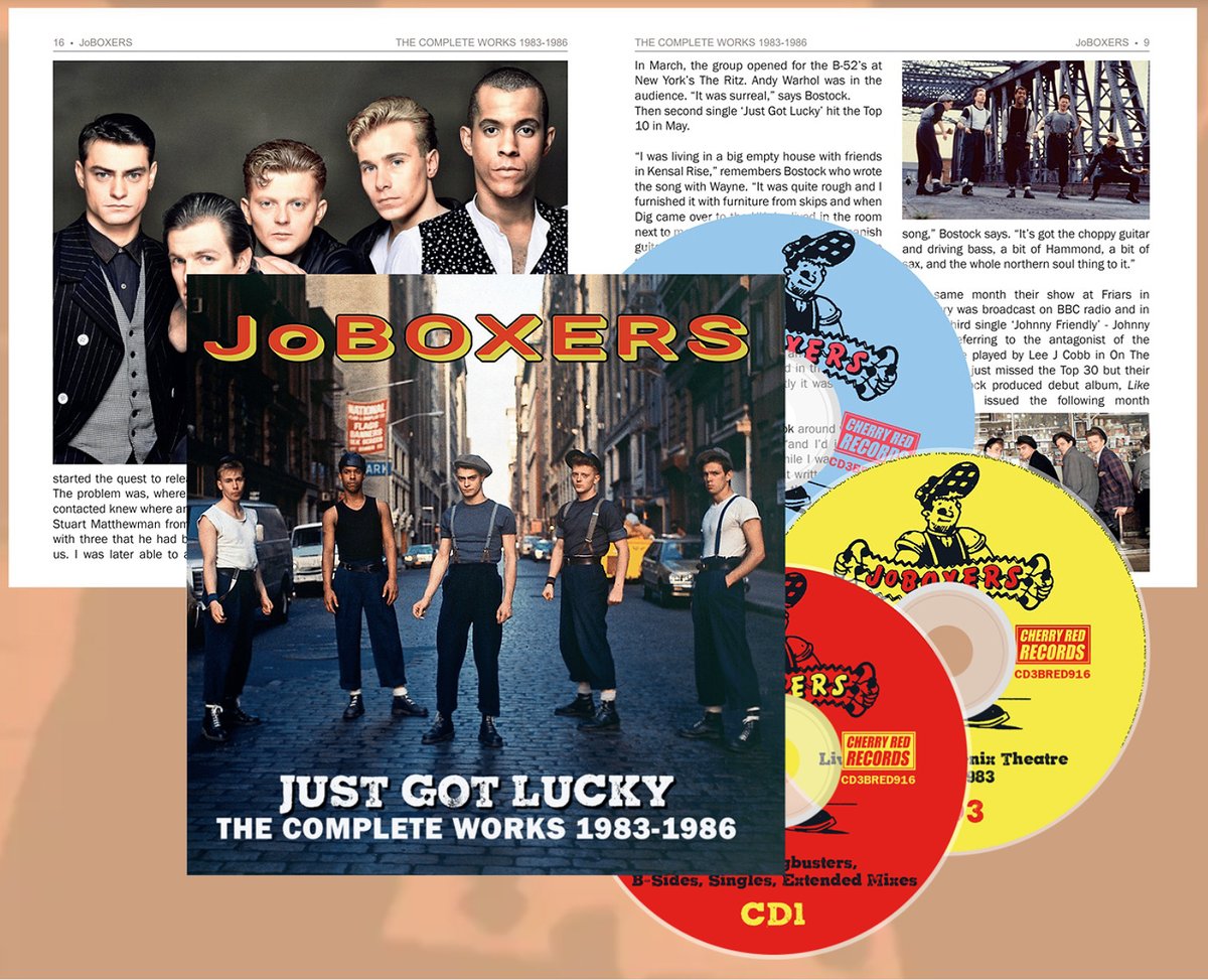 joboxers_band's tweet photo. Just Got Lucky - The Complete Works 1983-1986 available only on 3xCD boxset
All recorded works, all hit singles and albums, live album, new track 'A Thorn in My Side' (No.11 Heritage Charts 2025),
https://t.co/4lOWicfZMj

#joboxers #chrisbostock #digwayne #dccollard https://t.co/WMxik5bxBu