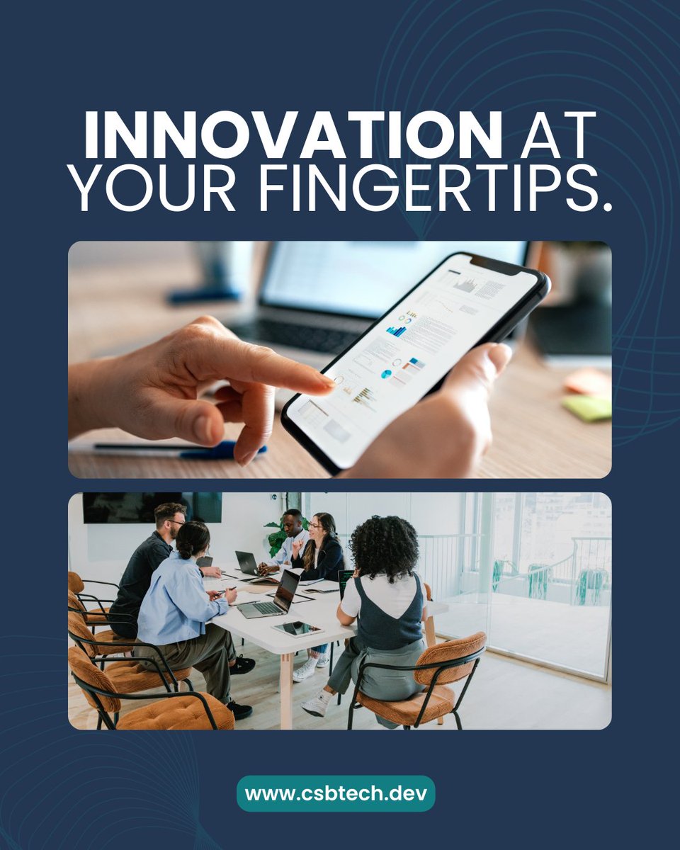 CSBTechEmporium's tweet image. 📲 Whether you need a website, mobile app, or SaaS solution, we build scalable, high-performance technology to fuel your growth. 𝐋𝐞𝐭’𝐬 𝐢𝐧𝐧𝐨𝐯𝐚𝐭𝐞 𝐭𝐨𝐠𝐞𝐭𝐡𝐞𝐫! 𝐰𝐰𝐰.𝐜𝐬𝐛𝐭𝐞𝐜𝐡.𝐝𝐞𝐯
#TechSolutions #CSBTech