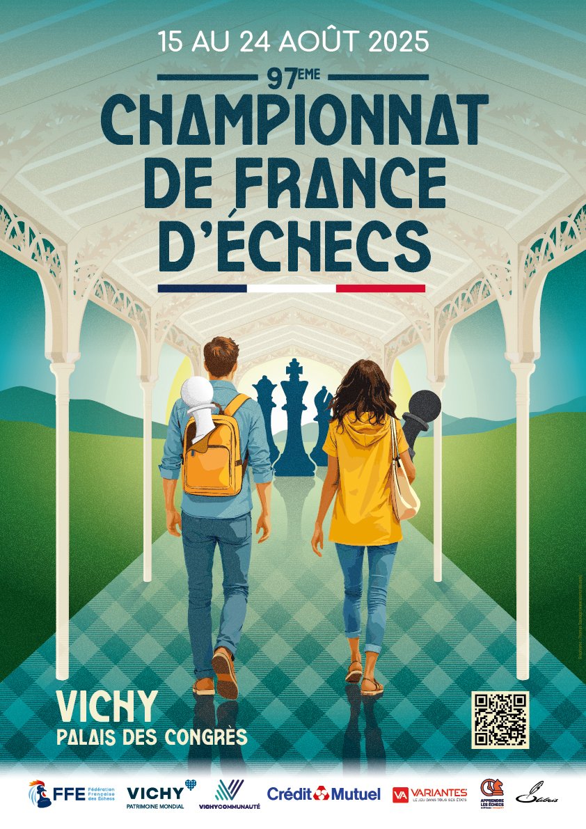 🔵⚪🔴 Ne ratez pas le meilleur tarif : inscrivez-vous au Championnat de France avant le 30 juin !
➡️ vichy2025.ffechecs.org/sinscrire/
Quel que soit votre âge, quel que soit votre niveau, participez à ce formidable événement qui se déroulera du 15 au 24 août à Vichy !