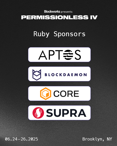 Permissionless (@permissionless) on Twitter photo every great build needs great support.
massive thank you to our ruby sponsors for helping bring permissionless iv to life:
<a href="/Aptos/">Aptos</a> <a href="/BlockdaemonHQ/">Blockdaemon π</a> <a href="/Coredao_Org/">Core DAO πΆ</a> <a href="/SUPRA_Labs/">Supra</a> every great build needs great support.
massive thank you to our ruby sponsors for helping bring permissionless iv to life:
<a href="/Aptos/">Aptos</a> <a href="/BlockdaemonHQ/">Blockdaemon π</a> <a href="/Coredao_Org/">Core DAO πΆ</a> <a href="/SUPRA_Labs/">Supra</a>