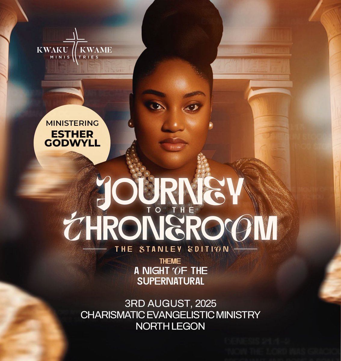 _kwaku_kwame's tweet photo. Journey To ThroneRoom News

Get ready for an unforgettable encounter as *Esther Godwyll, the current *Female Vocalist of the Year*, ministers powerfully at *Journey to the Throne Room – The Stanley Edition* 🎤👑

Don’t miss this divine moment! #JTTR2025 
#KwakuKwame 
#TeamKKM https://t.co/rYuAUDAjc8