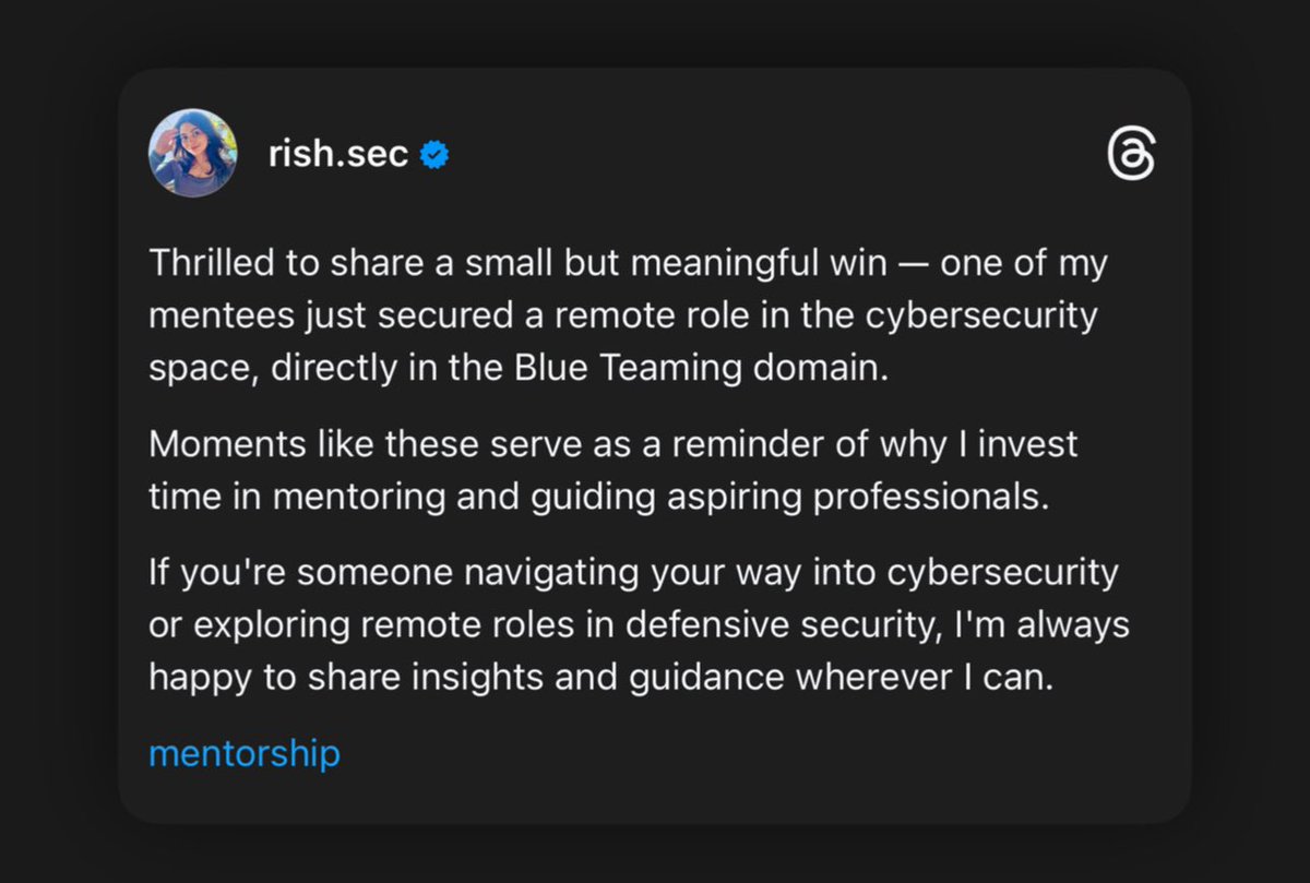 DM “Cyber” for #mentorship details!