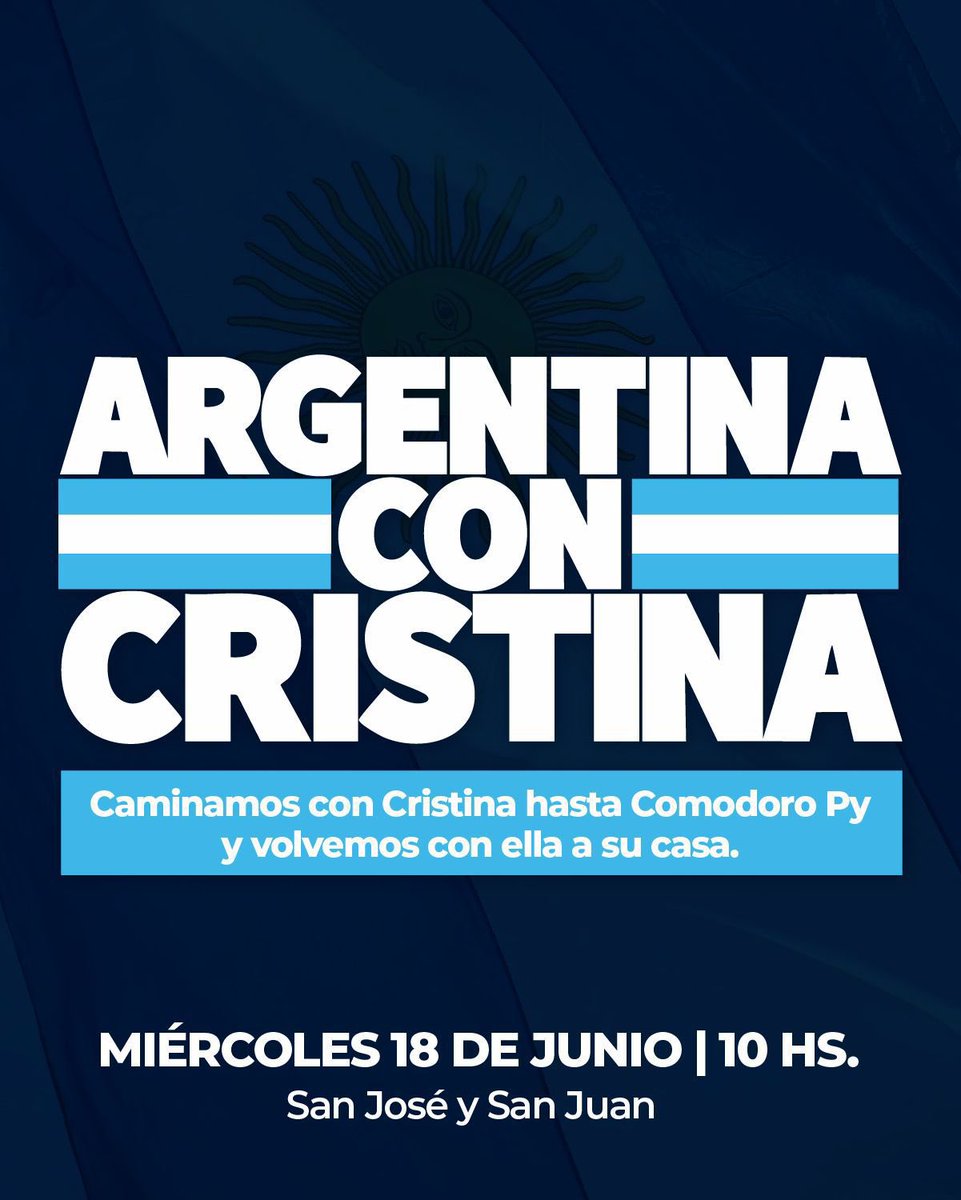 Miércoles 18 de junio - 10HS
<a href="/CFKArgentina/">Cristina Kirchner</a>