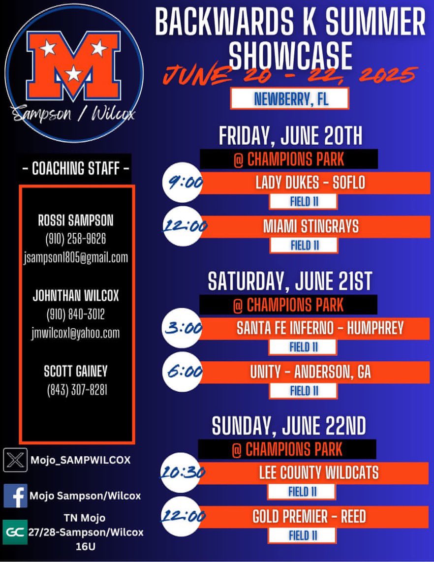 Lilah Pensyl (@lilahpensyl) on Twitter photo Softball this weekend in my favorite place to be‼️ Excited to play with my team and for some good competition‼️ Come watch us play <a href="/BackwardsKJax/">Backwards K Softball</a>‼️
<a href="/VAPORTRAIL2471/">VAPORTRAIL247 SPEED TRAINING</a> <a href="/Mojo_Carolinas/">Mojo of the Carolinas</a> <a href="/MOJO_SampWilcox/">TN MOJO - Sampson/Wilcox 16U</a> @impactsports___ <a href="/joseant1890/">Since_1890</a> <a href="/circlewsports/">Circle W Sports</a> @wows2023 <a href="/HighVelocity570/">High Velocity Sports Performance Training</a> Softball this weekend in my favorite place to be‼️ Excited to play with my team and for some good competition‼️ Come watch us play <a href="/BackwardsKJax/">Backwards K Softball</a>‼️
<a href="/VAPORTRAIL2471/">VAPORTRAIL247 SPEED TRAINING</a> <a href="/Mojo_Carolinas/">Mojo of the Carolinas</a> <a href="/MOJO_SampWilcox/">TN MOJO - Sampson/Wilcox 16U</a> @impactsports___ <a href="/joseant1890/">Since_1890</a> <a href="/circlewsports/">Circle W Sports</a> @wows2023 <a href="/HighVelocity570/">High Velocity Sports Performance Training</a>