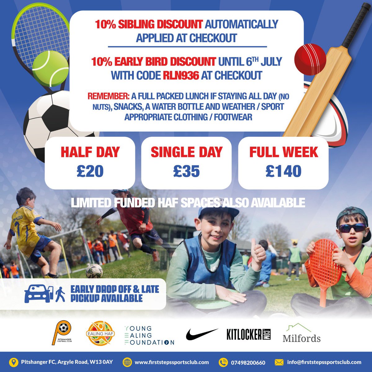 ☀️⚽️ SUMMER CAMP 2025 - BOOKINGS NOW OPEN! ☀️🎾

Everyone’s favourite camp of the year is next up. 4 weeks of non-stop football &amp; multi-sports fun for children aged 4-12 years old. Get booked in before 6th July to redeem our early bird discount! 

🔗 firststepssportsclub.com