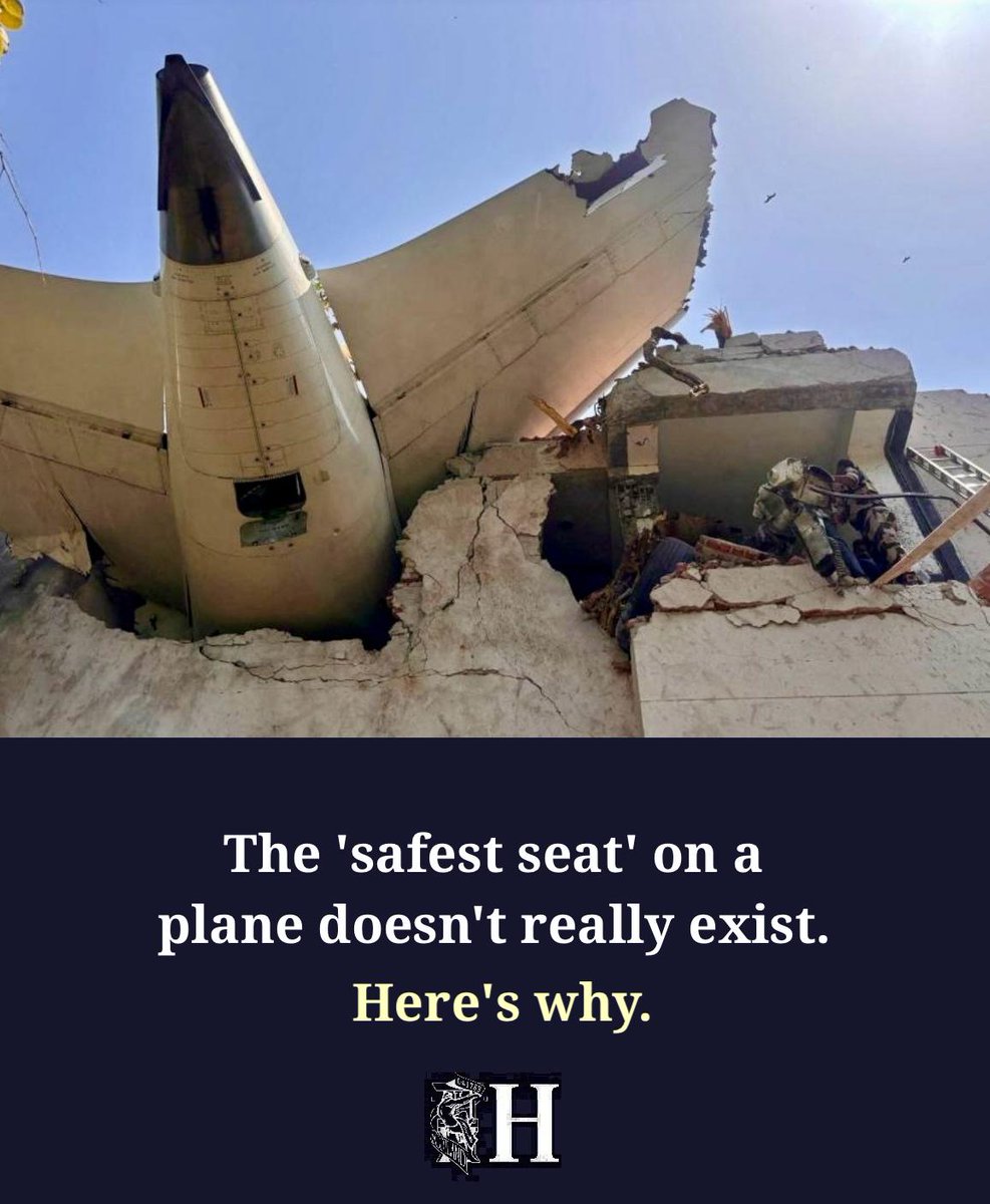 On Air India flight 171, the safest seat appeared to be 11A, because its occupant, Vishwash Kumar Ramesh, was the sole known survivor of the crash.

But that doesn't mean 11A is the magic number on every flight

heraldscotland.com/usa-today/2523…

𝘐𝘯 𝘢𝘴𝘴𝘰𝘤𝘪𝘢𝘵𝘪𝘰𝘯 𝘸𝘪𝘵𝘩 𝘜𝘚𝘈