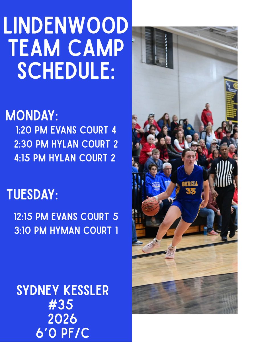 Sydney Kessler (@sydneykessler35) on Twitter photo Back at it today! Heading to Lindenwood today with <a href="/Borgiagirlsbb/">Borgia Girls Basketball</a>. Come check us out, can’t wait!! <a href="/PheeElite/">Napheesa Collier Elite</a> <a href="/Coach_Brent24/">Coach Humi</a> Back at it today! Heading to Lindenwood today with <a href="/Borgiagirlsbb/">Borgia Girls Basketball</a>. Come check us out, can’t wait!! <a href="/PheeElite/">Napheesa Collier Elite</a> <a href="/Coach_Brent24/">Coach Humi</a>