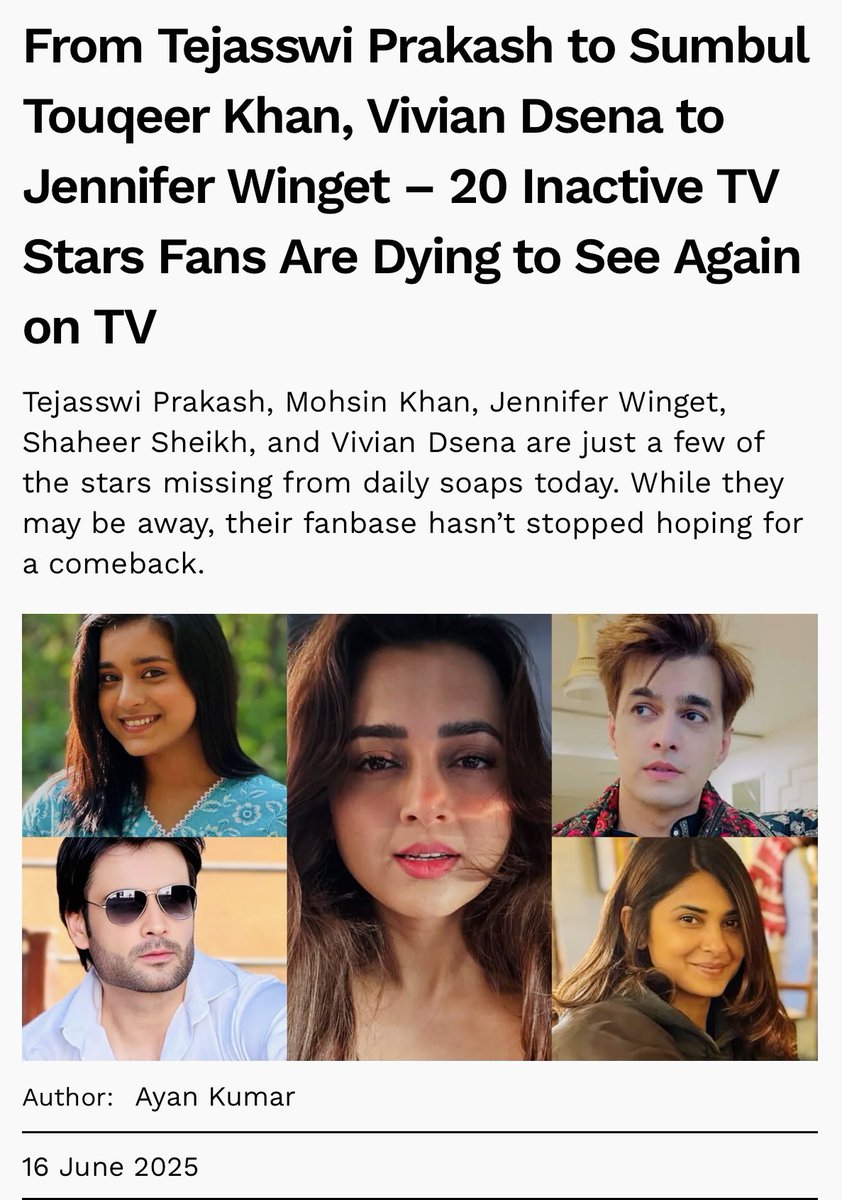 Can’t wait for VD to come back on Screen and Rock it Again 😍😍🔥🔥 
#VivianDsena #VDians #VivianBDayMonth #Vivian37EternalLegacy #BiggBoss18 #JenniferWinget #TejasswiPrakash #RubinaDilaik #Salmankhan