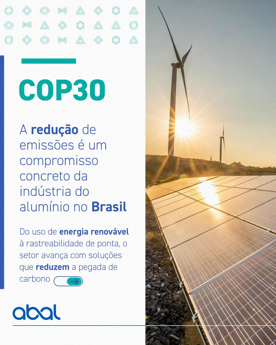 AluminioABAL's tweet image. A indústria do alumínio no Brasil avança com investimentos estruturais para consolidar uma cadeia de valor cada vez mais limpa, rastreável e integrada à transição ecológica.

#COP30 #ABAL #aluminio #descarbonização #industria #energiaLimpa #transiçãoenergética #reciclagem
