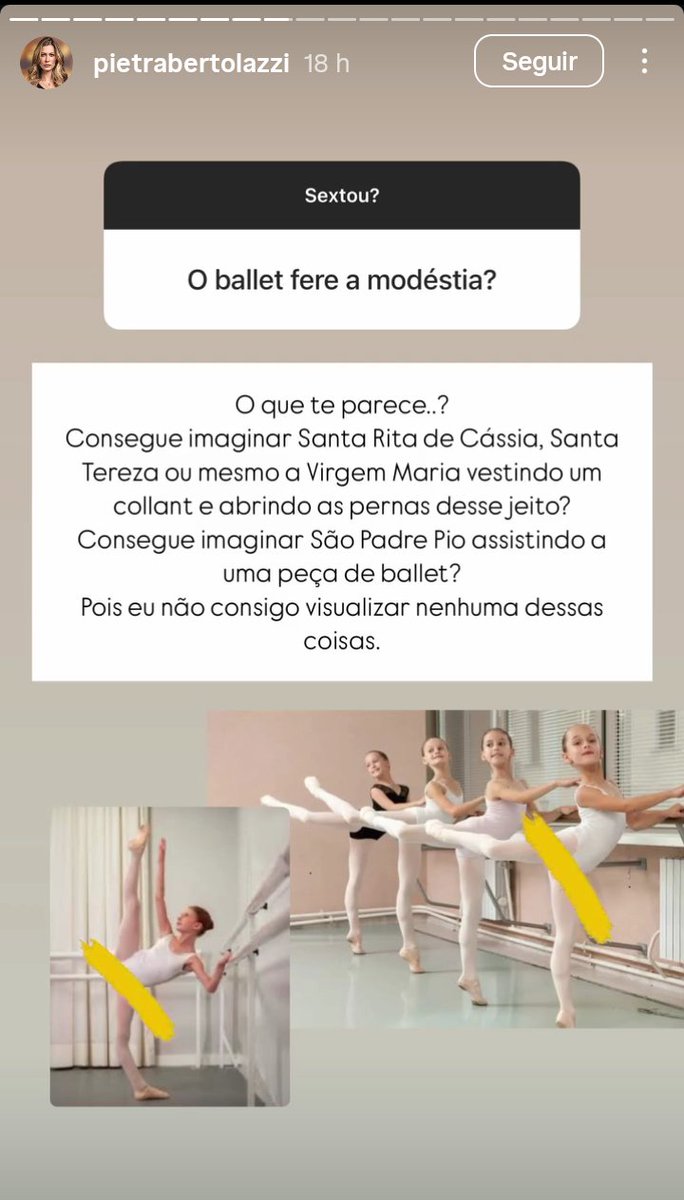 O ballet é uma arte do belo. Quanto aos espetáculos de Ballet imodesto, é só não dançar determinadas modalidades. Que moralismo mais barato esse. Por isso tem que estudar. 

Esse vídeo é muito bom para explicar um pouco sobre o tema.

youtu.be/dS6QyDex_aI?si…
