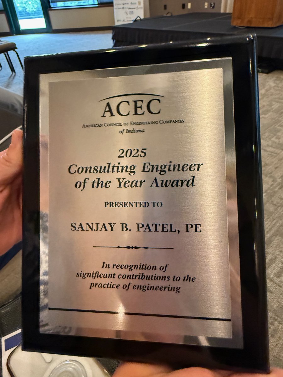 We’re proud to share that our President &amp; CEO, Sanjay Patel, was honored as <a href="/ACECIndiana/">ACEC Indiana</a>’s Consulting Engineer of the Year! His leadership, dedication, and impact on the engineering community continue to inspire us all. Congrats, Sanjay! #Leadership #ACECIndiana #VSPride