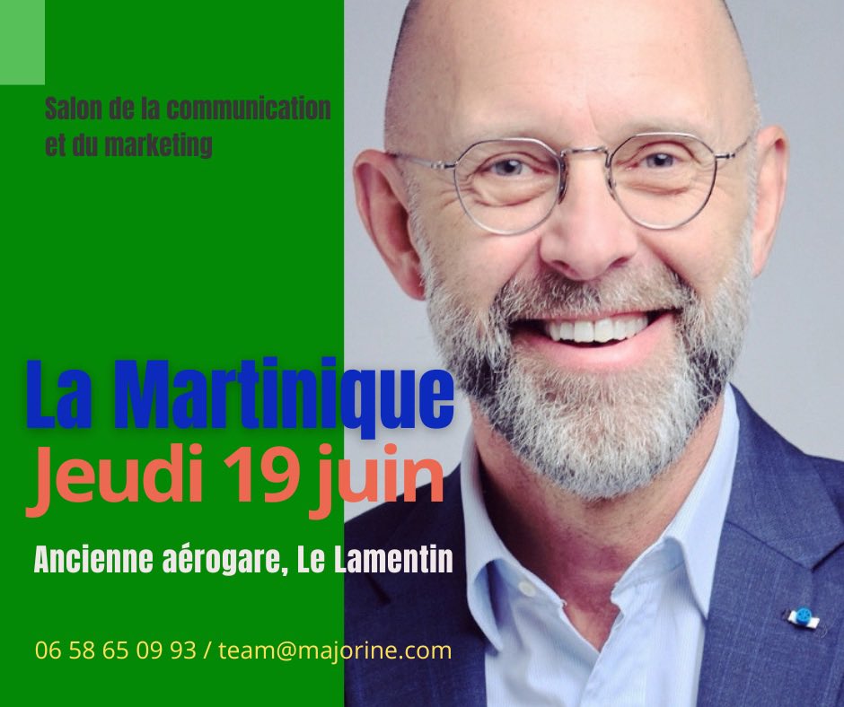 Je donne rendez-vous à mes amis martiniquais JEUDI 19 JUIN au salon de la #communication et du #marketing. 
✅ 9h - La communication, exécutante ou stratège ?
✅ 14h30 - Image de #marque vs marque personnelle : conflit ou synergie ?

#LaComEstUnMétier

🟩 my.weezevent.com/salon-marketco…