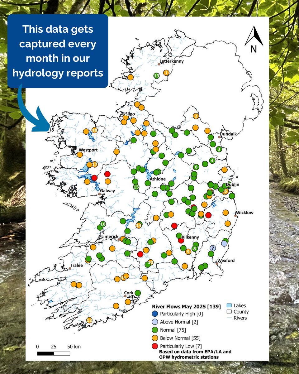 EPA Ireland (@epaireland) on Twitter photo May was warm, dry and sunny with rainfall amounts low in most places. River flows decreased at all monitoring locations in May when compared to April, with 45% of flows below the long-term normal range. Read more in the EPA monthly hydrology bulletin:
pulse.ly/dumasew5mh May was warm, dry and sunny with rainfall amounts low in most places. River flows decreased at all monitoring locations in May when compared to April, with 45% of flows below the long-term normal range. Read more in the EPA monthly hydrology bulletin:
pulse.ly/dumasew5mh