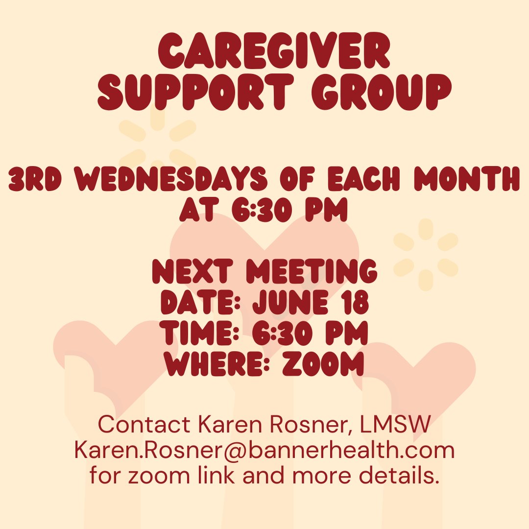 TransplantAZ's tweet photo. Join us for the next Caregiver Support Group on Wednesday, June 18.   #caregiver #donatelife https://t.co/rtuCAABCqV